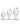 Crystal Premium Glass Trainer Kit Butt Plug - Clear - Set