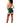 Garter Skirt With Bra & G-String and Collar - One Size - Peacock