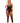 Opaque and Crochet Vertical Striped Footless Bodystocking - Queen Size - Black