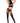 Crochet Net Cami Top, G-String and Matching Suspender Pantyhose - Black - Os