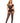 Crochet Net Suspender Bodystocking with Off the Shoulder Sleeves and Cut Out Sides - Black - Os