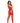 Fishnet and Lace Bodystocking With Open Crotch - One Size - Red