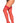 Mesh With Lace Trim Thigh High Stockings - Os - Red