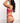 3pc Garter Top Bra With Ruffled Thong - and Stockings - One Size - Strawberry Lipstick