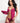 Raspberry 3pc Tie Front Babydoll, Thong - and Stockings - One Size