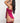 Raspberry 3pc Tie Front Babydoll, Thong - and Stockings - One Size