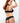 4pc Open Cups and Crotch Set With Sarong and Chained Neck Choker - Os - Black