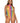 Rainbow Striped Halter Bodysuit With Snap Crotch - One Size - Multicolor