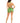 2 Pc Mary Jane Wrap Around Bra Top and Boy Shorts - One Size - Green