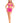 2 Pc Dotted Net and Lace Halter - One Size - Magenta