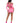 Opaque Shredded Cut Out Mini Dress - One Size - Neon Pink