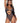 2 Pc. Rhinestone Wrap Around Bikini Top and Suspender Bodysuit - One Size - Black