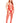 Seamless Heart Net Suspender Bodystocking - 1x/2x - Red