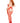 Seamless Heart Net Suspender Bodystocking - 1x/2x - Red