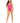 Seamless Heart Net Keyhole Halter - One Size - Magenta