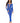 Opaque Cut Out Footless Bodystocking - One Size - Royal Blue