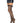 Fishnet Thigh Highs With Satin Bow Top and Rhinestone Backseam - One Size - Black