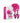 NIXIE Metal Butt Plug Set Pom Pom and Jewel-Inlaid Metallic Pink