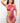 2pc Open Crotch Halter Teddy Sunkist Coral O/s