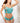 3pc Cropped Corset W/ Zipper Set Blue Curacao O/s