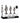 Black Gem Anal Plug - Black/Metal - 3 Piece Set/Set