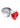 Booty Sparks Red Heart Gem Glass Anal Plug - Clear/Red - Large