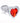 Booty Sparks Red Heart Glass Anal Plug - Clear/Red - Small