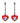 Charmed Silicone Light-Up Heart Tweezer Nipple Clamps - Red