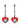 Charmed Silicone Light-Up Heart Tweezer Nipple Clamps - Red