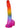 Crystal Jellies Realistic Dildo with Balls - Multicolor/Rainbow - 8.5in