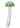Glas Magic Mushroom Glass Dildo - Green/Pink - 7.5in