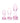 Glas Rosebud Butt Plug - Pink - 3 Piece/Set