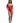 Le Desir Crotchless Rhinestone Teddy - Red - One Size