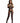 Le Desir Lace Suspender Bodystocking with Round Neck - Black - One Size