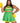 Leg Avenue Bring It Baddie Set Top with Cheer Logo, Pleated Skirt and Pom Pom (3 Piece) - 1x/2x - Green