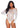 Leg Avenue Crochet Lace Long Sleeved Snap Crotch Thong Back Bodysuit - White - Large/Medium