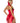 Leg Avenue Devilish Darling Tux and Tails Bodysuit with Stay Up Collar, Pin-On Devil Tail, and Sequin Devil Horn Headband - Red - XSmall - 3 Piece