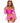 Leg Avenue Dreamy Princess Velvet Boned Crop Top with Jewel Accent, Garter Panty with Peplum Skirt, Removable Clear Straps, and Crown Headband - Pink - XSmall - 4 Piece