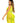 Leg Avenue Floral Lace Convertible Footless Bodystocking with Opaque Panel Detail - Neon Yellow/Yellow - One Size