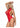 Leg Avenue High Neck Floral Lace Backless Teddy with Lace Up Accents and Crotchless Thong Panty - Red - Small