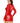 Leg Avenue Lace Keyhole Mini Dress with Opaque Panel Detailing and Gloved Sleeves - Red - One Size