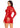 Leg Avenue Lace Keyhole Mini Dress with Opaque Panel Detailing and Gloved Sleeves - Red - One Size