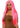 Leg Avenue Long Straight 33 Center Part Wig - Neon Pink/Pink - One Size