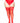 Leg Avenue Lycra Sheer Stay Up Thigh High with 5in Silicone Lace Top - Red - Plus Size/Queen