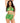 Leg Avenue Mary Jane Wrap Around Bra Top and Boy Shorts - Green - One Size - 2 Piece