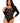 Leg Avenue Mosaic Opaque Snap Crotch Bodysuit - Black - One Size