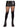 Leg Avenue Opaque Flame Tights with Fishnet Top - Black - One Size