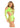 Leg Avenue Opaque Shredded Cut-Out Mini Dress - Neon Green - One Size