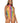 Leg Avenue Rainbow Striped Net Halter Bodysuit with Snap Crotch - Multicolor
