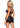 Leg Avenue Rhinestone Keyhole Bandeau Top and Low Rise Skirt with Waist Strap Detail - Black - Small - 2 Pieces